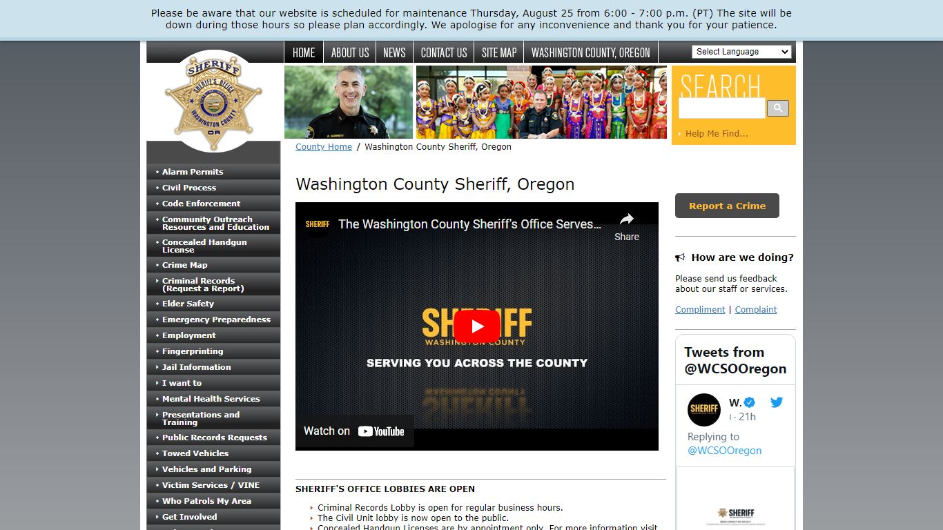 Sheriff's Office, Washington County, OR